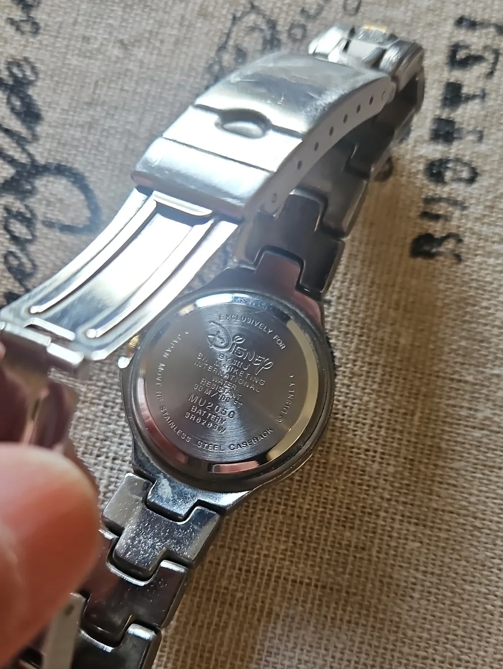 Disney Eeyore Character Stainless Steel Bracelet Watch - Light Blue Dial